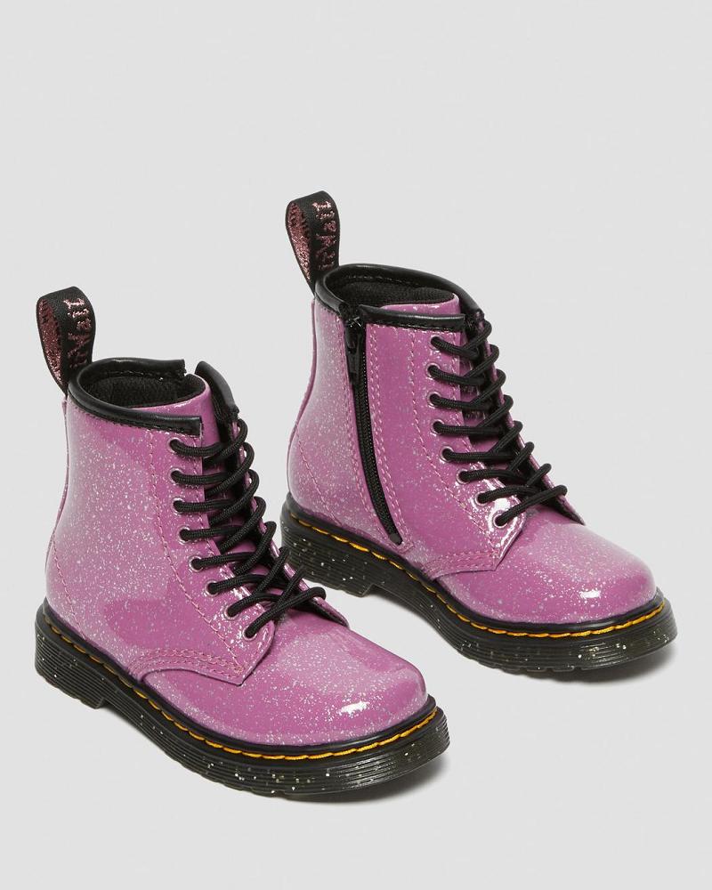 Dr Martens Toddler 1460 Glitter Snørestøvler Børn Lyserød | DK 692VRW